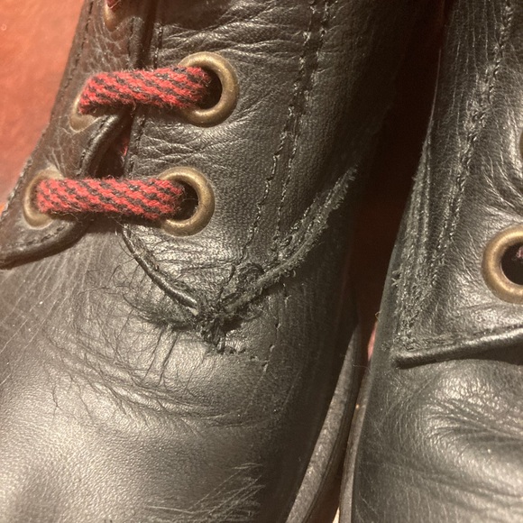 VINTAGE BLACK LEATHER COMBAT BOOTS 38 EU - Picture 3 of 5